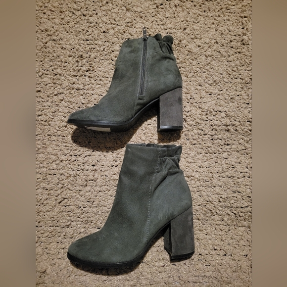 Arturo Chiang Shoes - ARTURO CHIANG SUEDE ANKLE BOOTS BLOCK HEELS GRAY WITH ZIPPER SZ 7.5